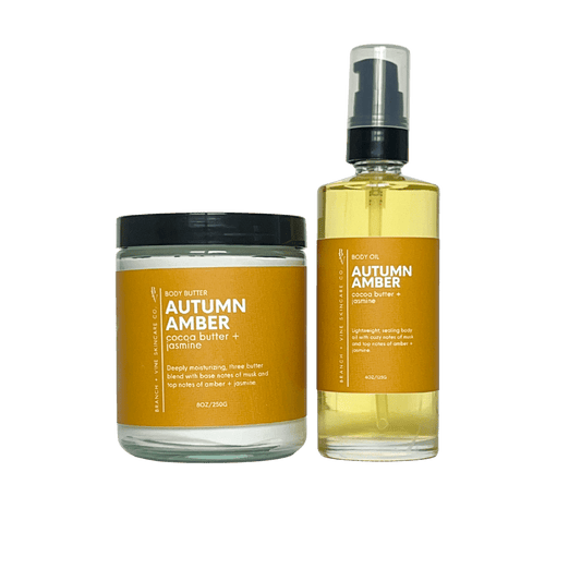 Autumn Amber Body Butter + Body Oil - Branch + Vine Skincare Co.-Bath & Body Set