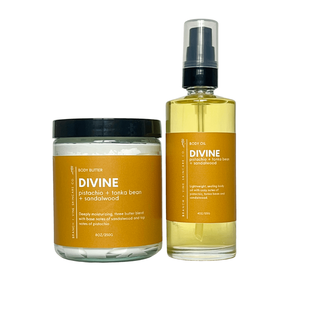 Divine Body Butter + Body Oil - Branch + Vine Skincare Co.-Bath & Body Set