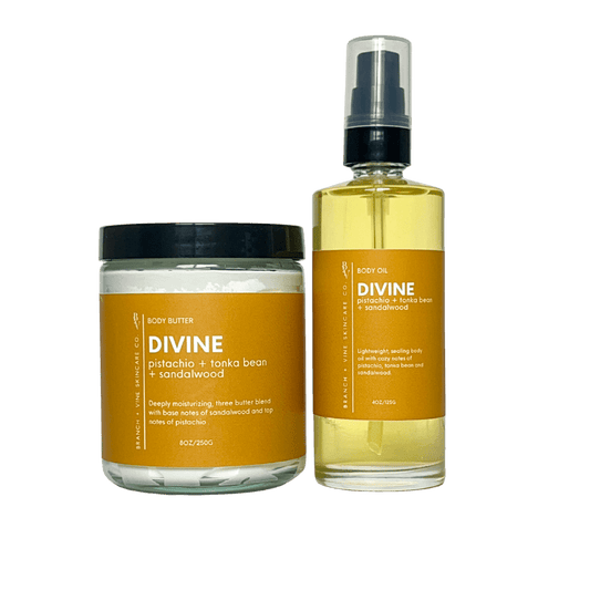 Divine Body Butter + Body Oil - Branch + Vine Skincare Co.-Bath & Body Set