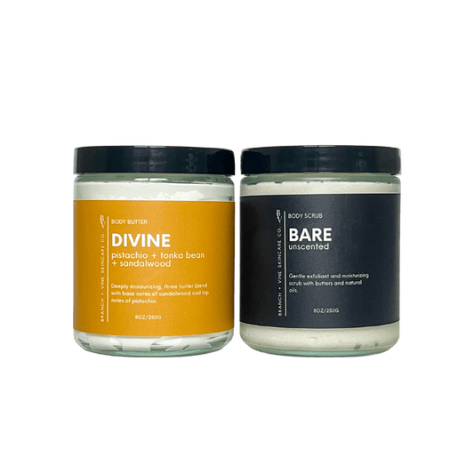 Divine Body Butter + Body Scrub - Branch + Vine Skincare Co.-Bath & Body Set